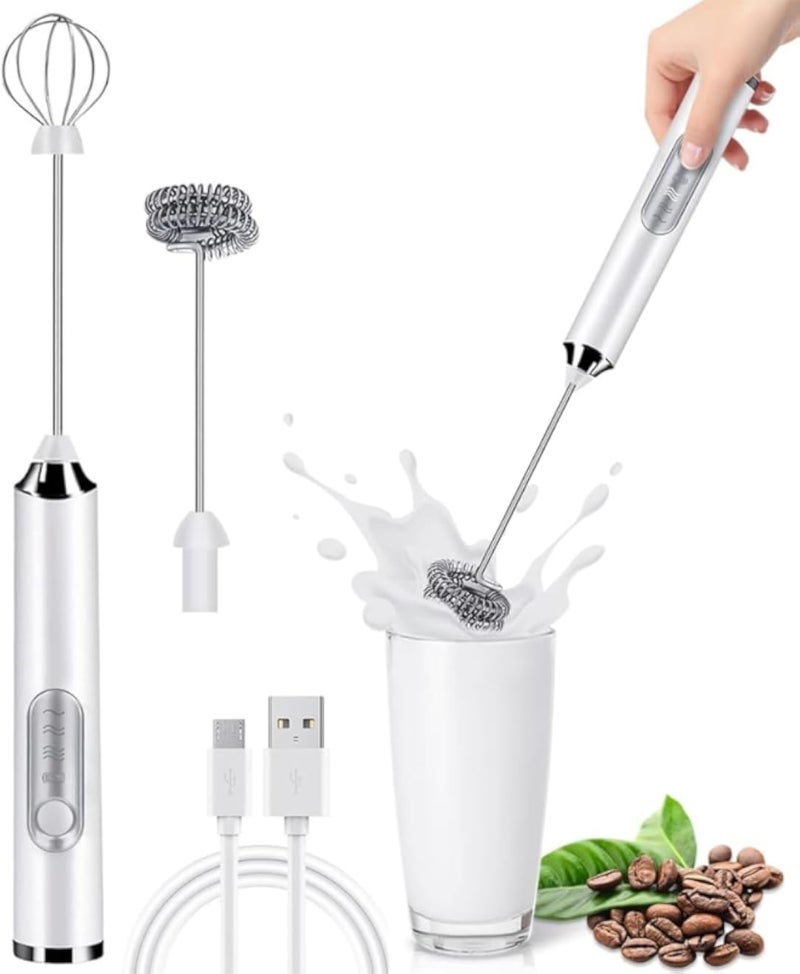 AMERTEER Electric Egg Beater and Milk Frother, Handheld Wireless Mixer Wand for Egg Whites, Cream, Cake Batter, and Coffee Whisk Frothing, Kitchen Tool for Lattes, Cappuccinos, and Baking, Easy to Use
